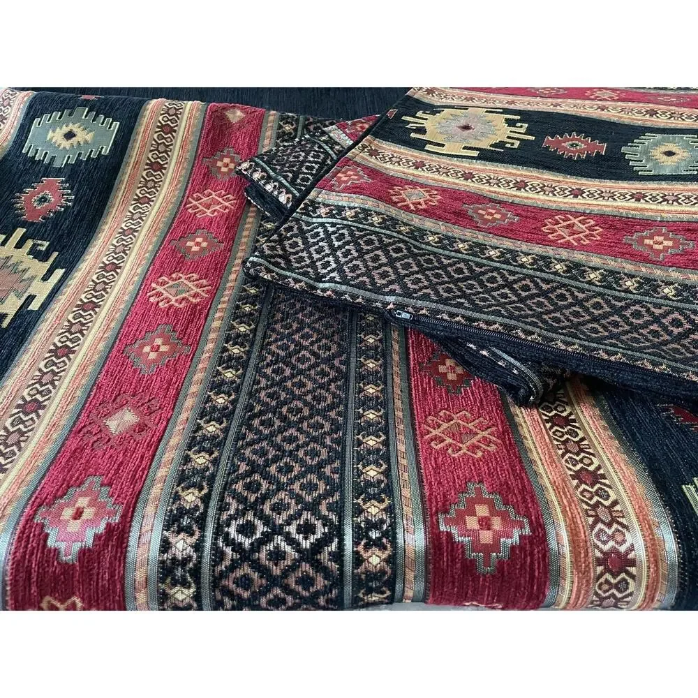 Oriental Quilt blanket w 2 pillowcase Arabic Tribal Hookah Lounge Floor mat